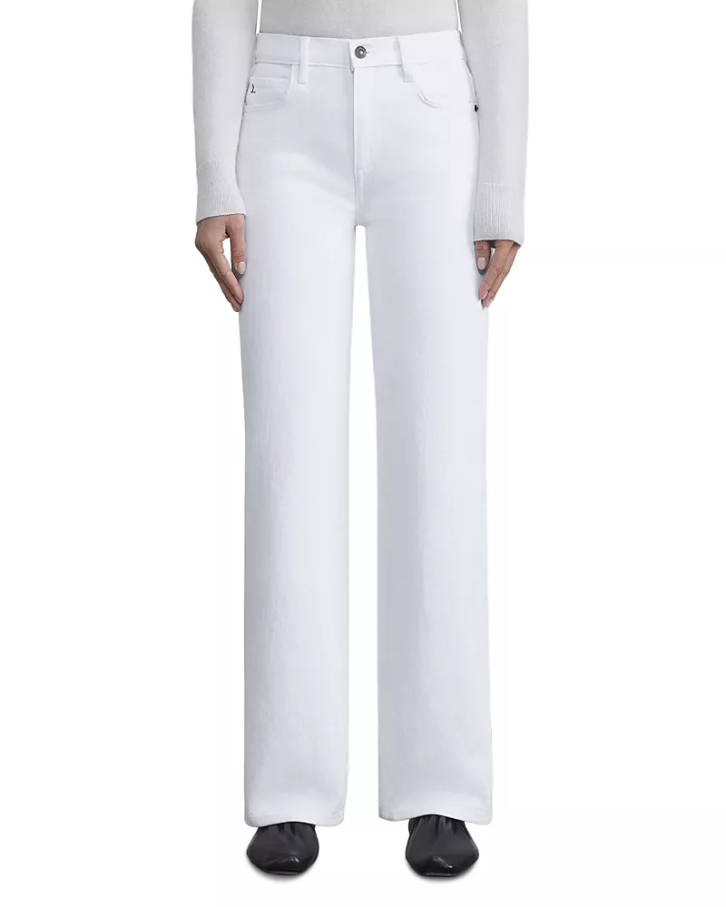 Lafayette 148 New York Wyckoff High Rise Wide Leg Jeans in White