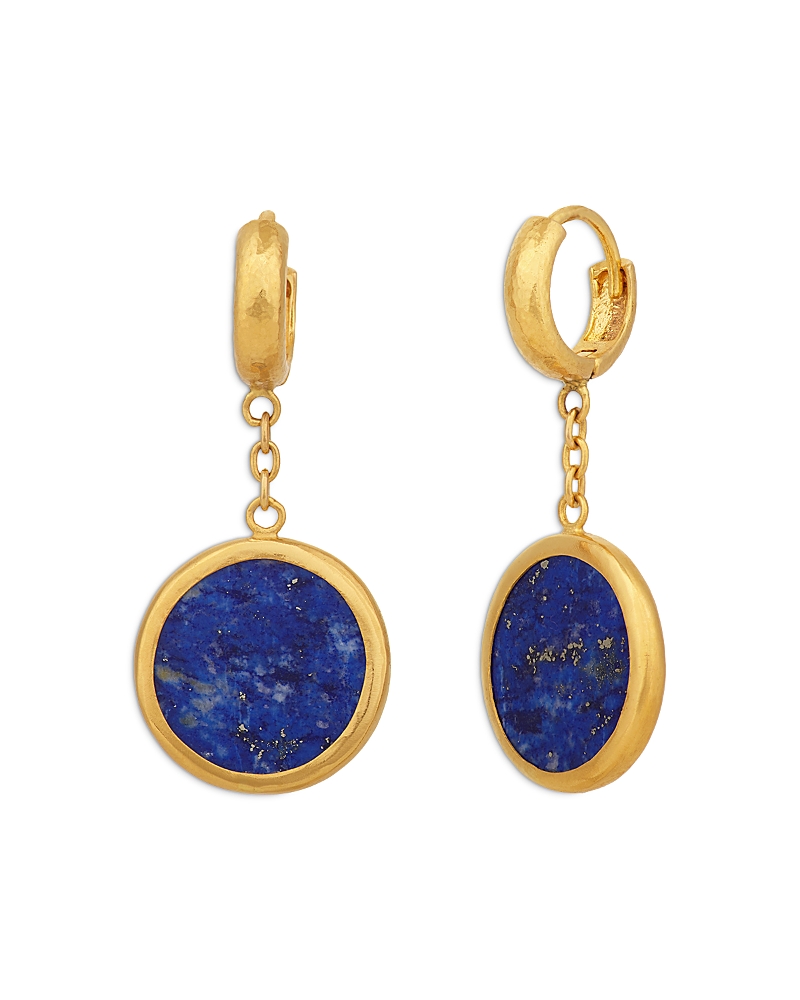 Gurhan 22K & 24K Yellow Gold Rune Lapis Drop Earrings