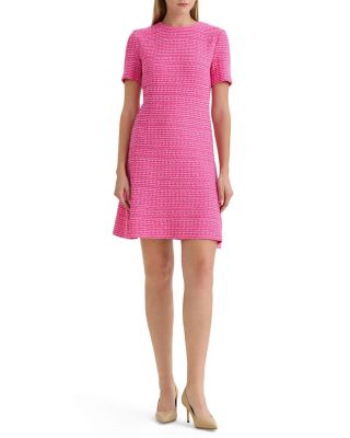 A-Line Tweed Texture Above-The-Knee Dress