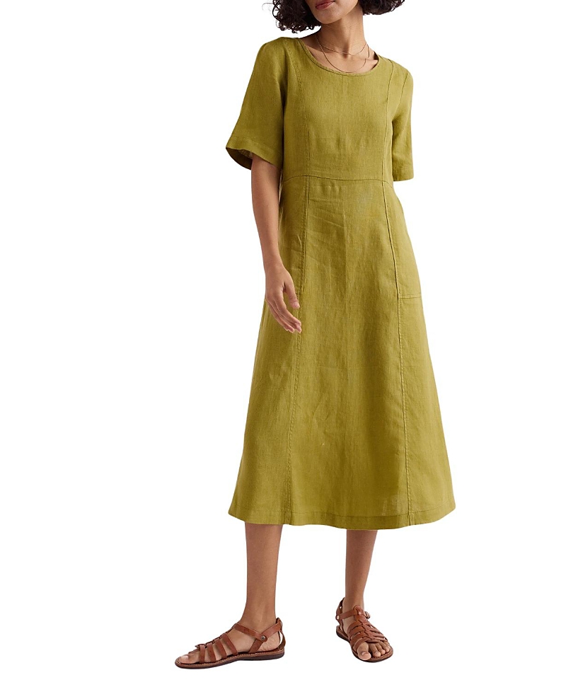 Seasalt Cornwall Grass Wave Linen Midi Dress