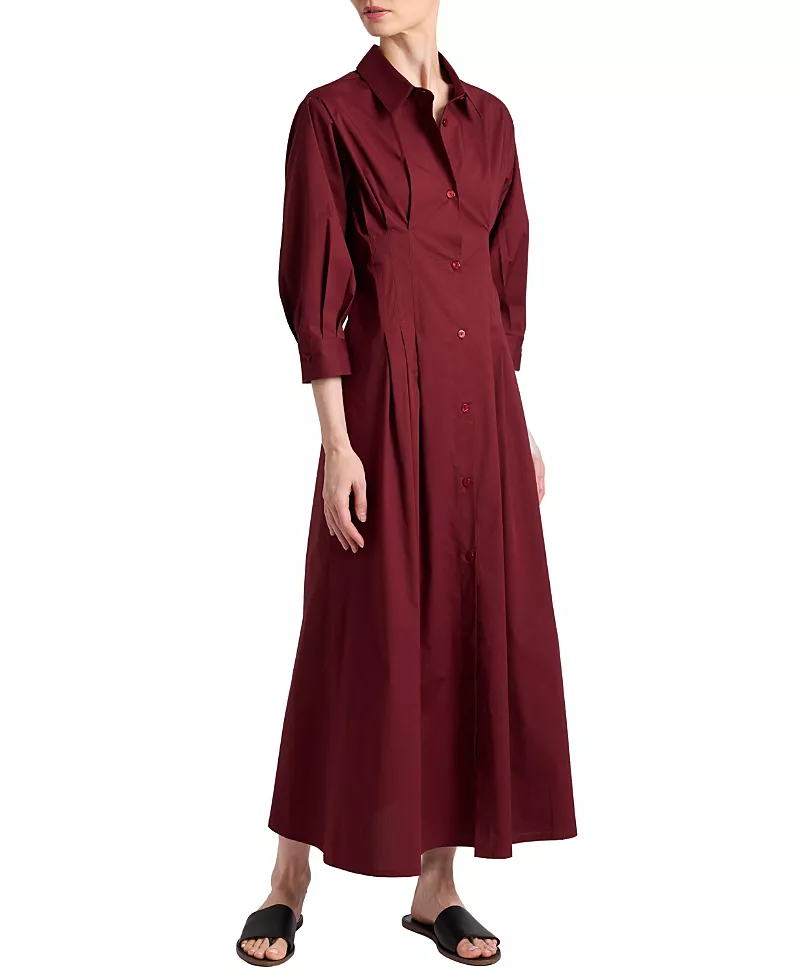 Santorelli Miley Midi Shirt Dress in Cotton Stretch