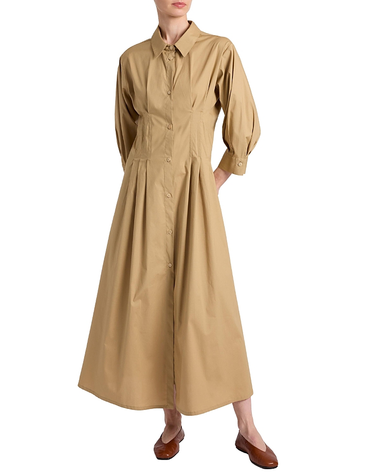 Santorelli Miley Midi Shirt Dress in Cotton Stretch