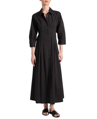 Santorelli Miley Midi Shirt Dress in Cotton Stretch