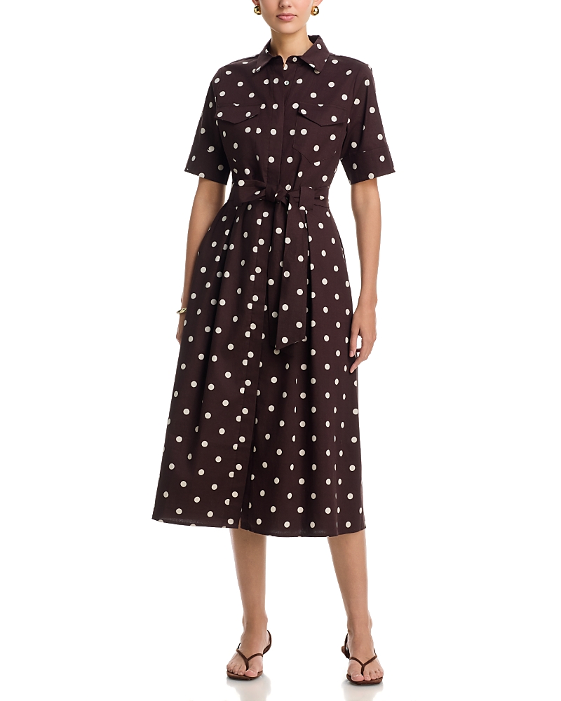 T Tahari Elbow Sleeve Button Down Midi Dress