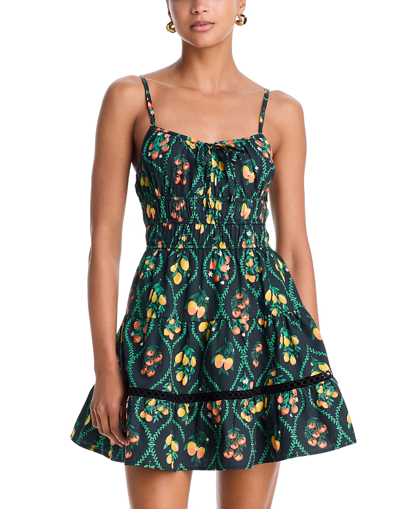 Aqua Lemon Flower Mini Dress - Exclusive
