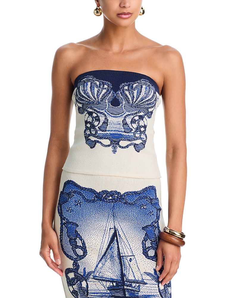 yukio Jacquard Knit Strapless Top