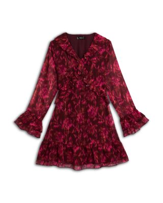 Girls' Long Sleeved Ruffled Dress, Big Kid - Exclusive