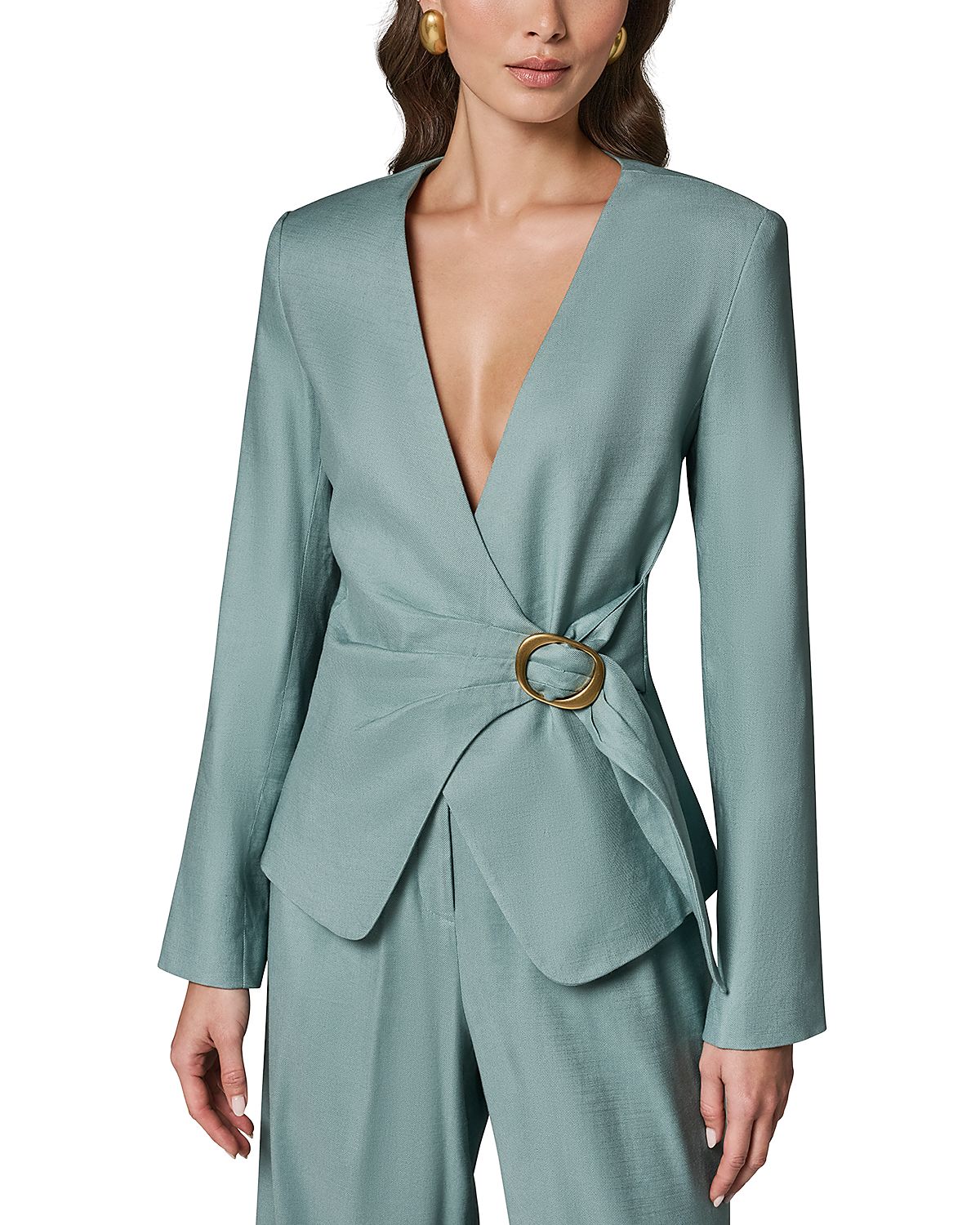 Donna Karan New York Buckled Wrap Blazer