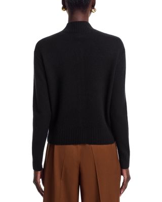 100% Cashmere Mock Neck Cardigan - Exclusive - thumbnail 3