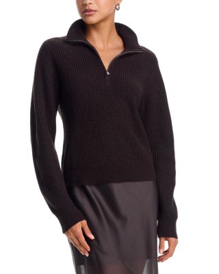 100% Cashmere Zip Neck Sweater - Exclusive
