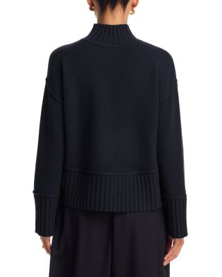 100% Cashmere Boxy Mock Neck Sweater - Exclusive - thumbnail 3
