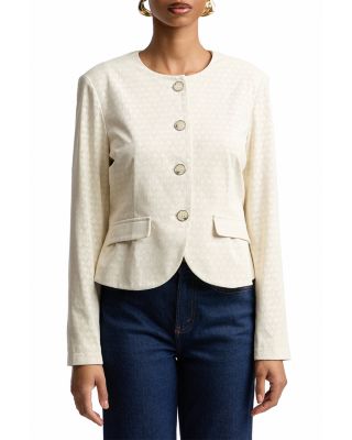 Faux Leather Cropped Riding Jacket