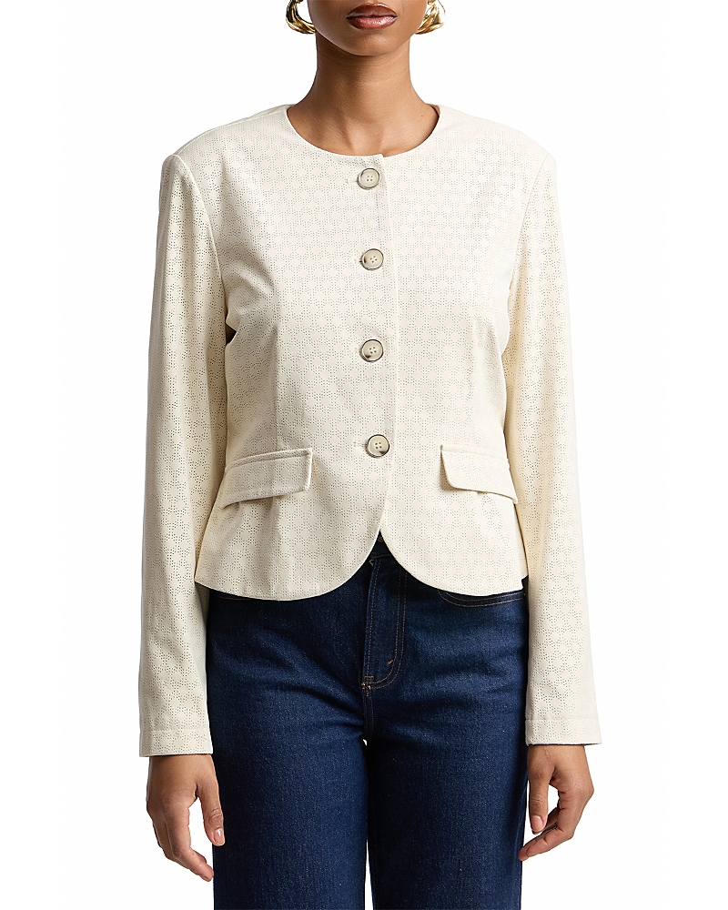 Bagatelle Faux Leather Cropped Riding Jacket