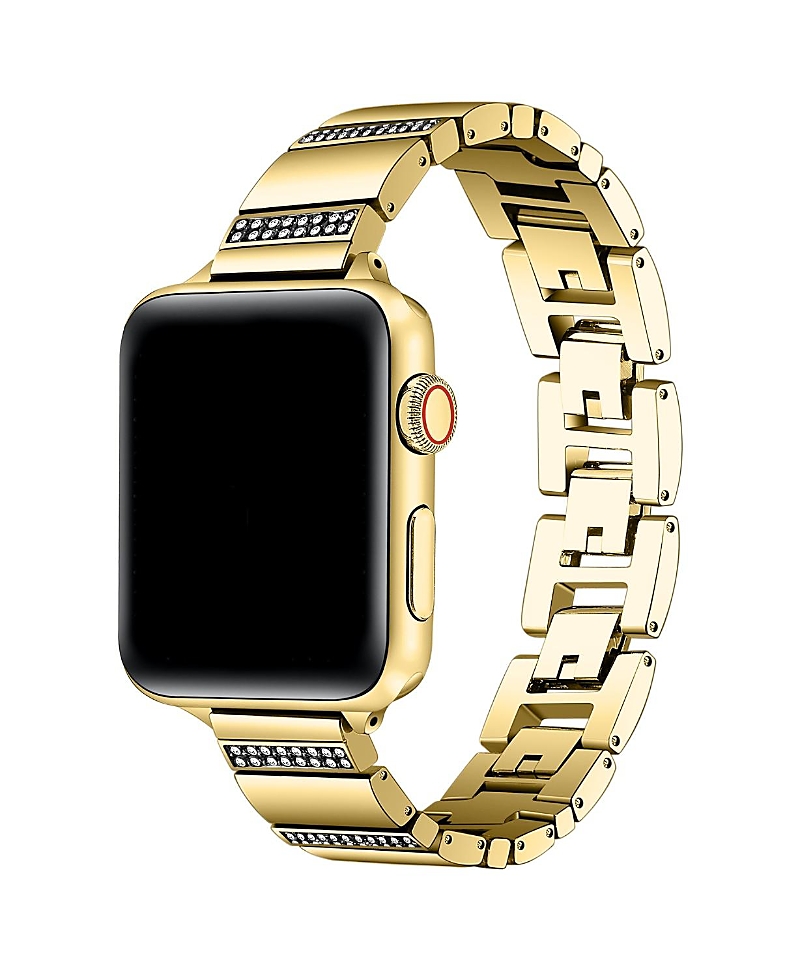 Posh Tech Soleil Rhinestone + Stainless Steel Band For Apple Watch In Gold