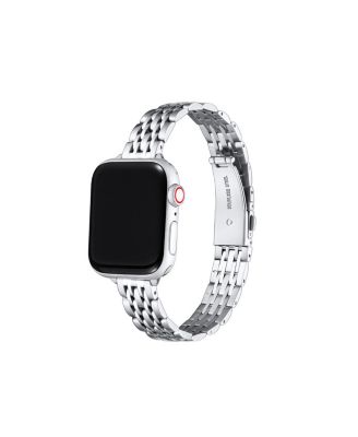 Posh Tech Rainey Skinny Stainless Steel Band For Apple Watch In Silver