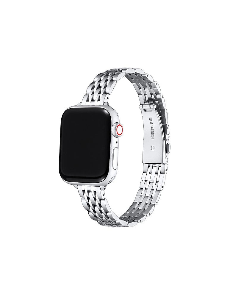 Posh Tech Rainey Skinny Stainless Steel Band For Apple Watch In Silver