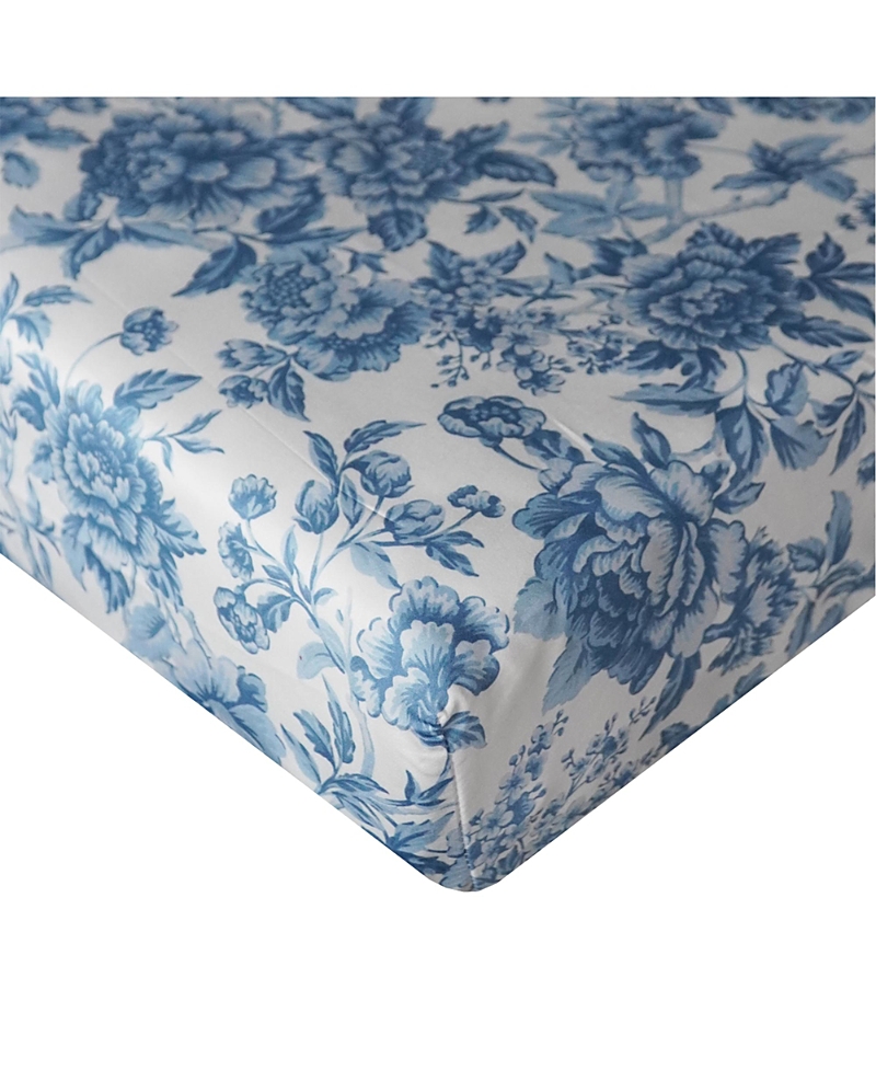 Coco & Wolf Liberty Fabric Regency Trail China Blue Fitted Sheet, Crib