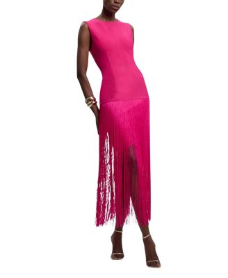 Form Fit Bandage Tassel Hem Mini Dress