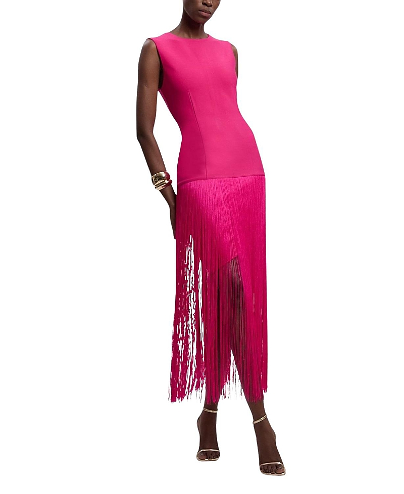 Karen Millen Form Fit Bandage Tassel Hem Mini Dress