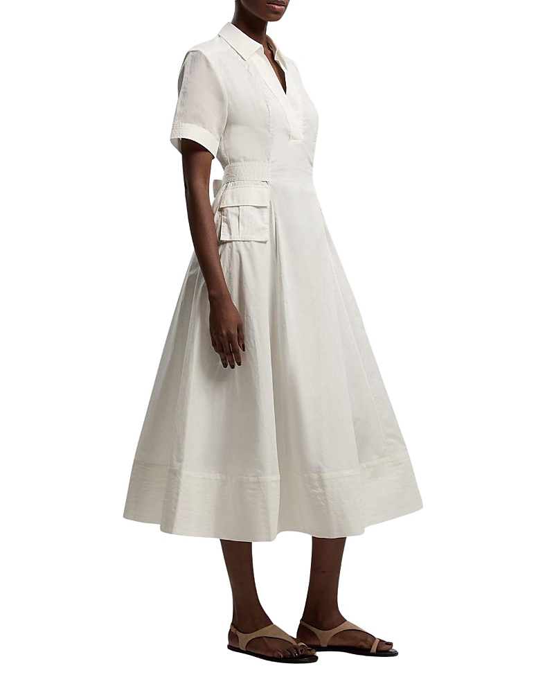 Karen Millen Utility Short Sleeve Organdie Midi Dress
