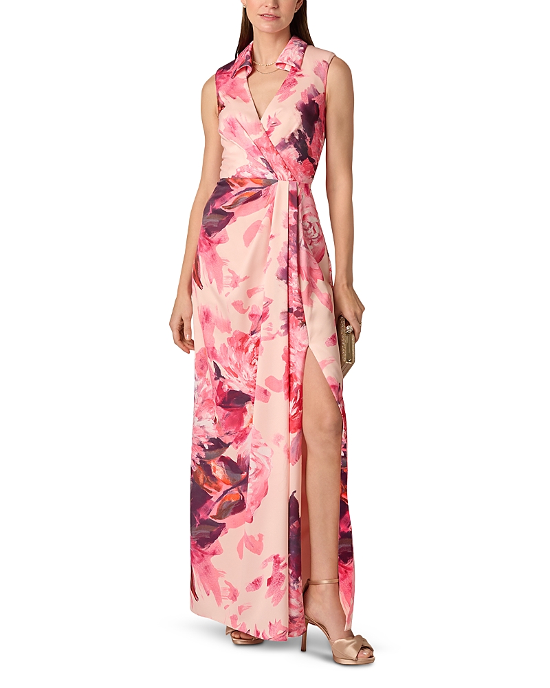 Aidan Mattox Pleated Satin Dress
