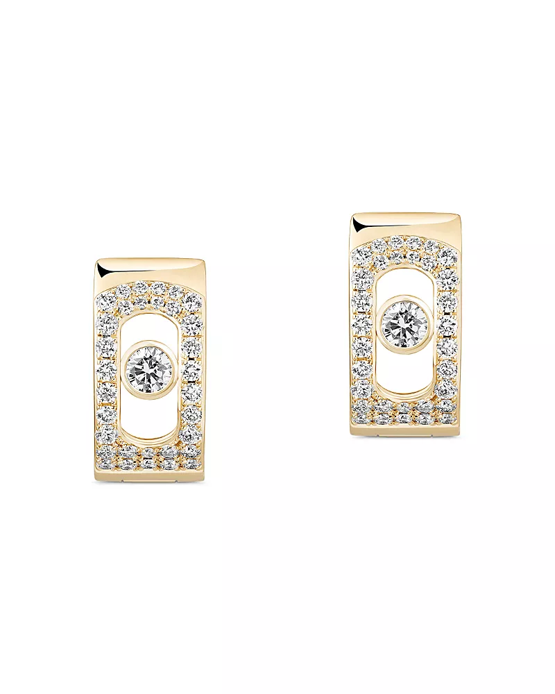 Messika 18K Gold Move Noa Diamond Pave Hoop Earrings, 0.30 tcw