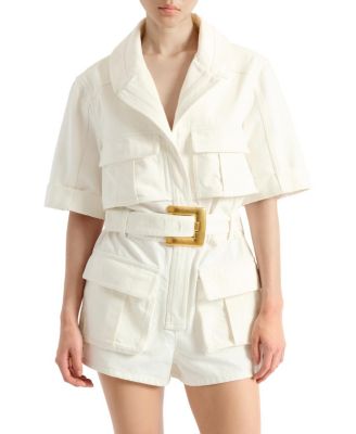  Belted Denim Playsuit