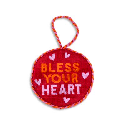 Bless Your Heart Needlepoint Ornament