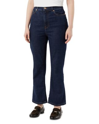 Mrszona Flared Crop Jeans in Midnight Blue