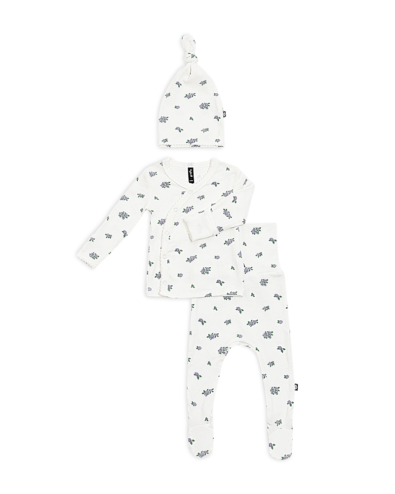 Kyte Baby Girls' Pointelle Take Me Home Hat, Top & Footed Pants Set - Baby