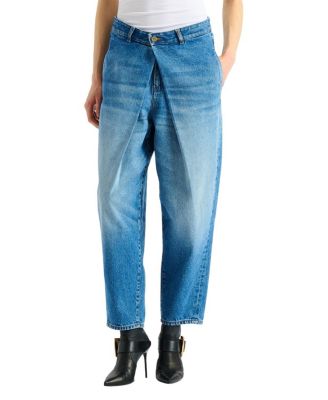 Denim Barrel-Leg Jeans