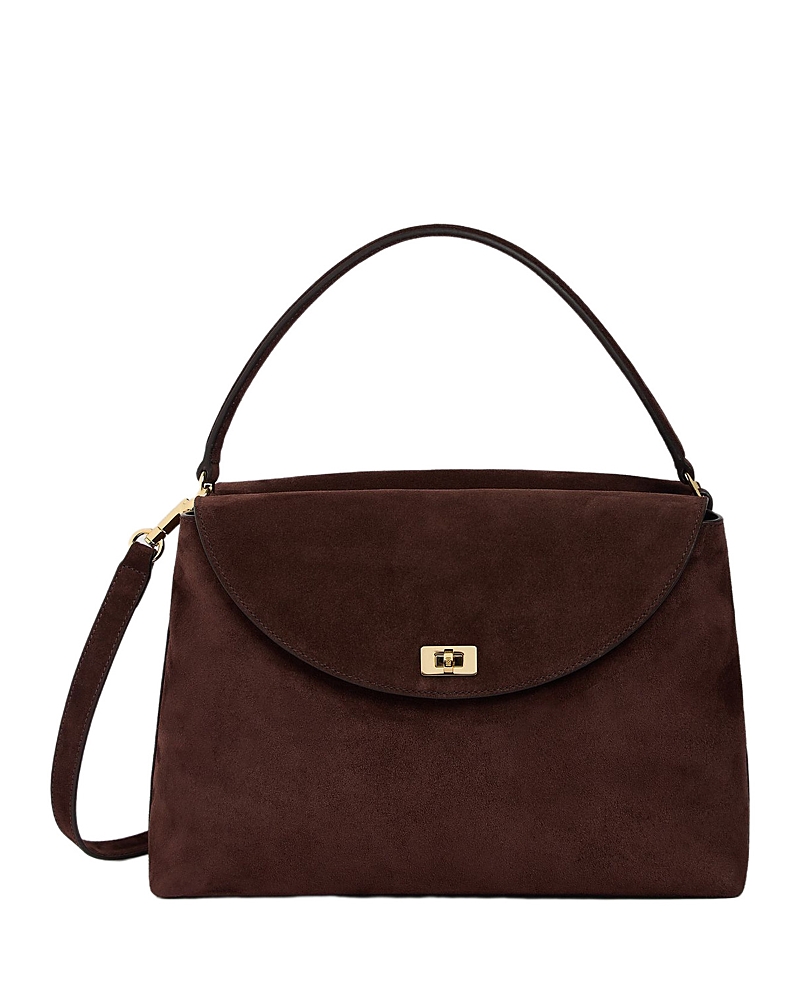 Sandro Le Grand Bazaar Suede Top Handle Bag