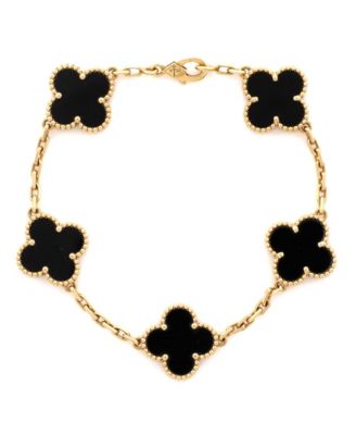  Vintage Alhambra 5 Motifs Bracelet 18K Gold and Onyx