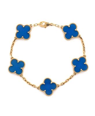  Vintage Alhambra 5 Motifs Bracelet 18K Gold and Agate