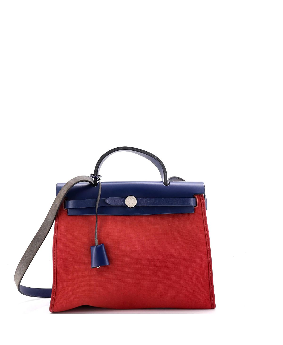 Pre-Owned HERMES 31 Herbag Zip Leather and Toile