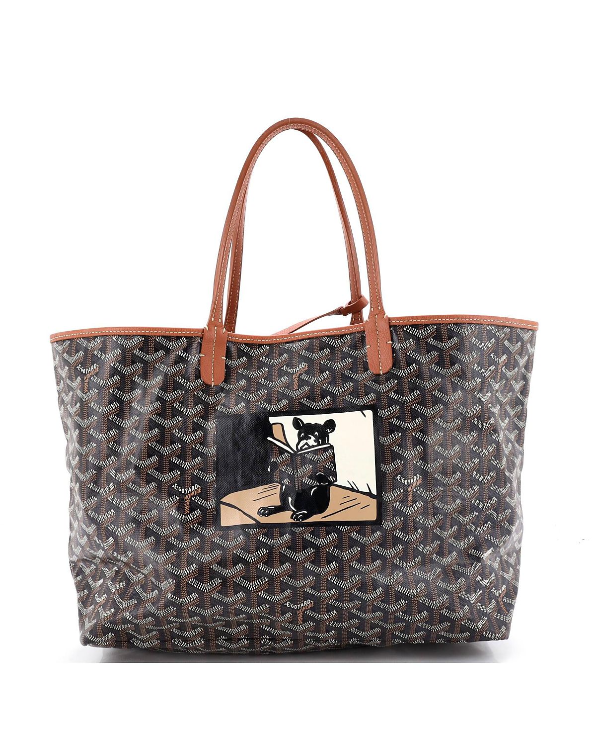 Pre-Owned Goyard Pm Saint Louis Tote Printed Coated Canvas