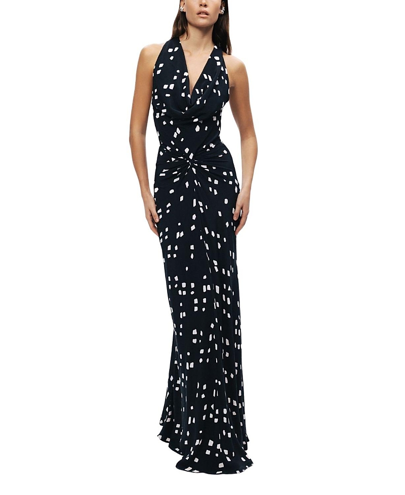 Nocturne Printed Halter Neck Maxi Dress