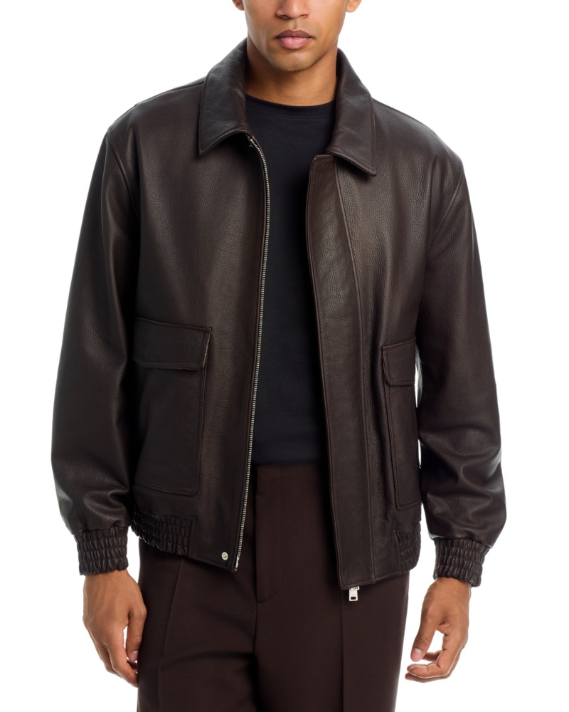 Arma Bari Matt Leather Jacket in Black