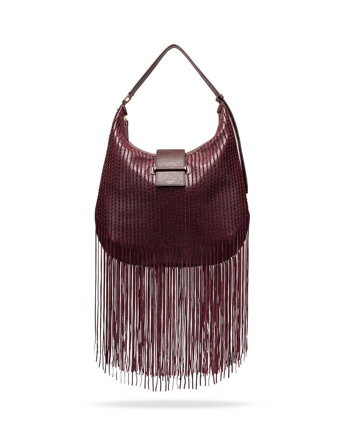 Jimmy Choo Bar Medium Fringed Leather Hobo Bag