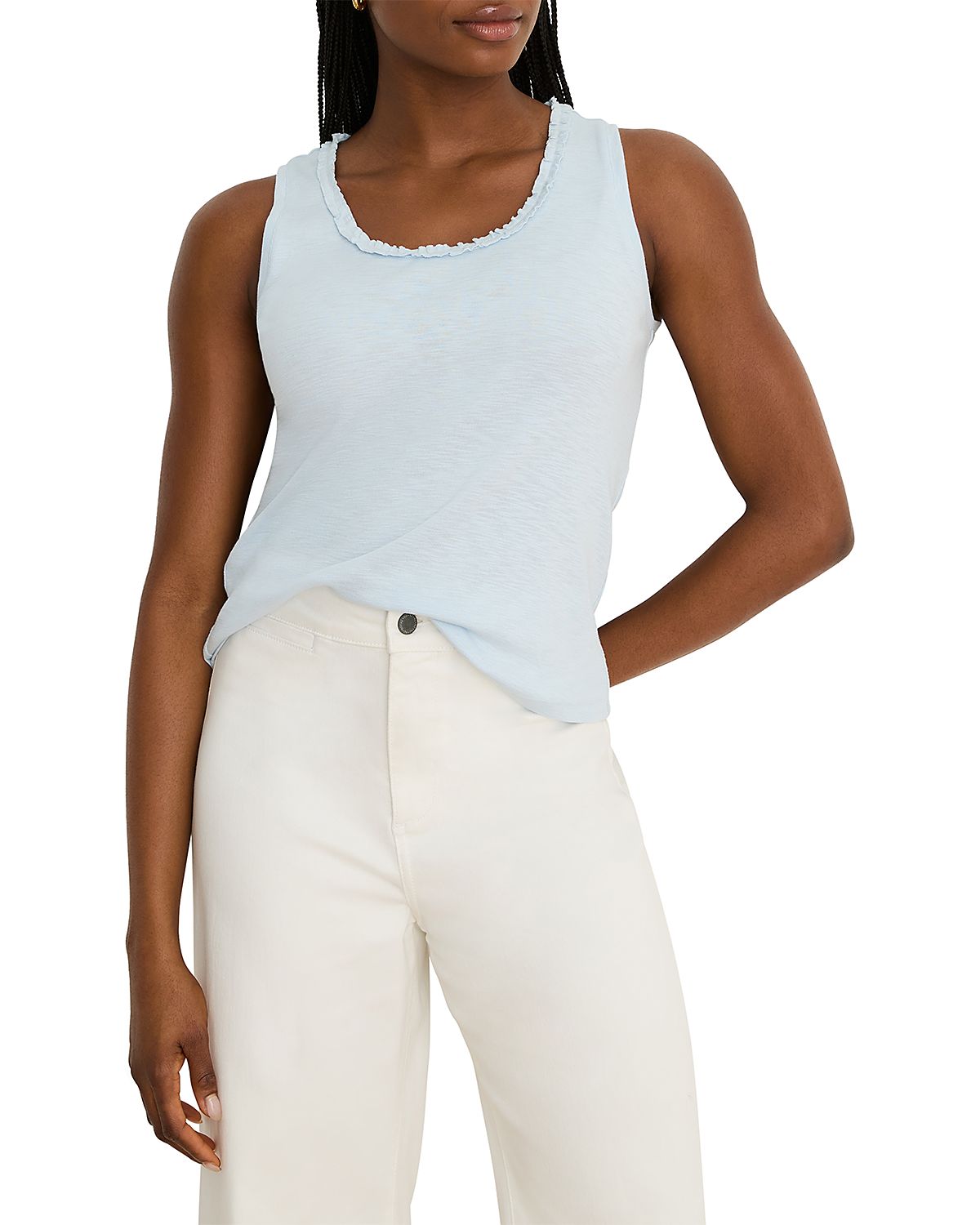 Nzt By Nic+Zoe Ruffle Neck Top