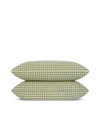 Colour Drench Gingham Linen Blend Pillowcase Pair, King