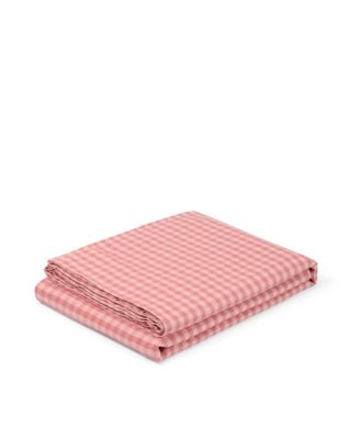 Colour Drench Gingham Linen Blend Flat Sheet, King