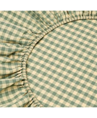 Colour Drench Gingham Linen Blend Fitted Sheet, King