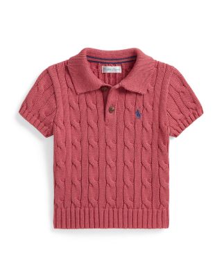 Boys' Cable Knit Cotton Polo Collar Sweater - Baby