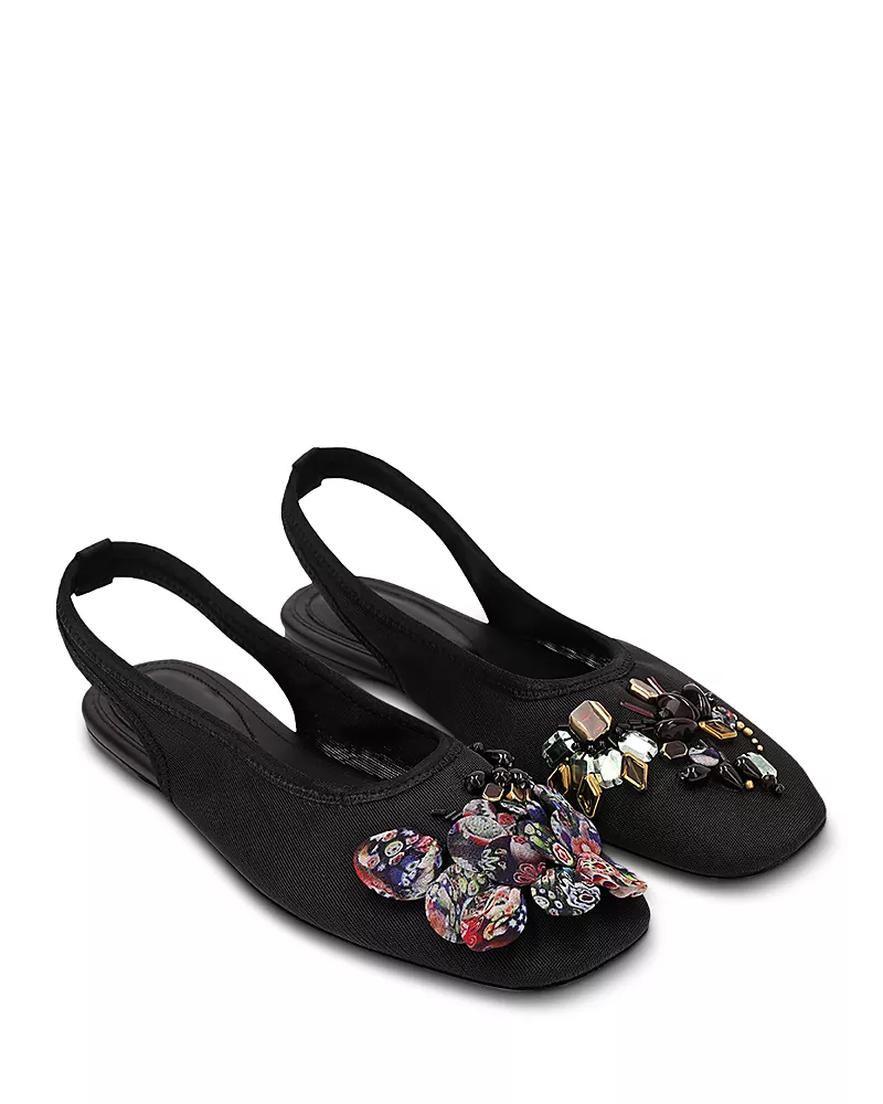 Dries Van Noten Women's Embriodered Slingback Flats