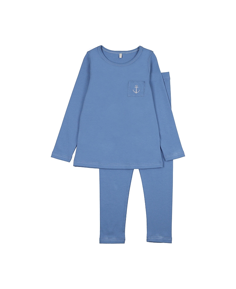 Pouf Boys' Stitched Pj Set - Baby, Little Kid, Big Kid In Blue