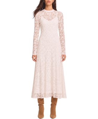  Women's Lace Full Asymmetric Midi Dress