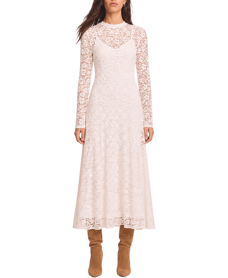 Mint Velvet Women's Lace Full Asymmetric Midi Dress