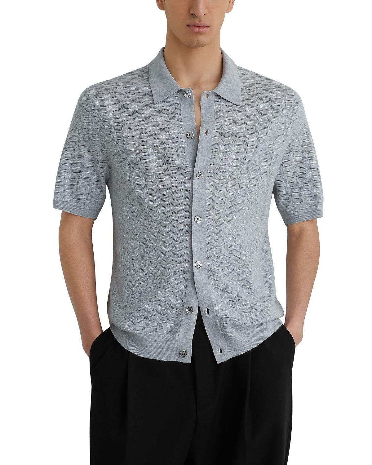 Reiss Phoenix Textured Geo Pattern Shirt