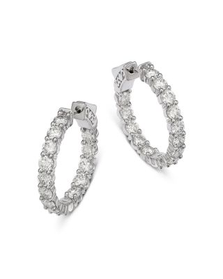 Diamond Inside Out Hoop Earrings in 14K White Gold, 4.5 tcw